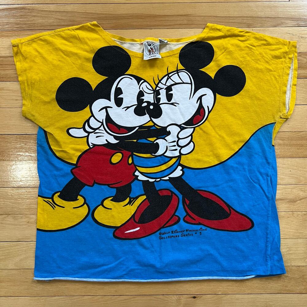 Vintage Mickey Minnie Top JG Hook Walt Disney Collectors Series 80s Size Small